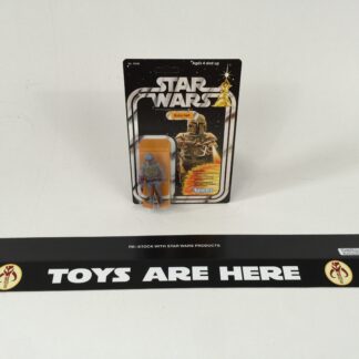 Vintage Star Wars custom Boba Fett shelf talker 24" long toys are here logo