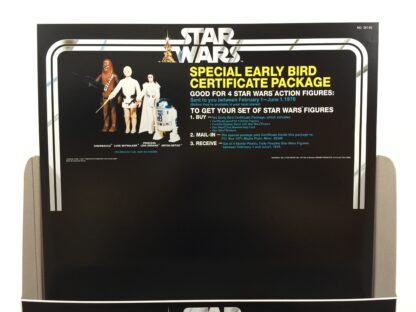 Replacement Vintage Star Wars Early Bird Certificate store shop display bin and header