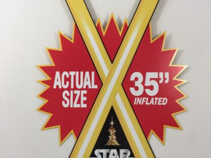 Reproduction Vintage Star Wars Kenner Inflatable light Saber shop store display header 16" x 33" double sided