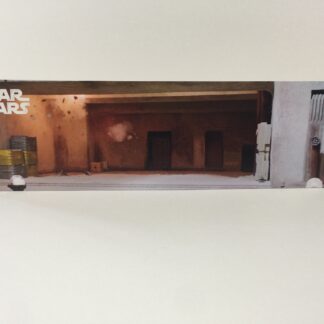 Custom Vintage Star Wars Mos Eisley Cantina Docking Bay display backdrop diorama scene for use with grey or stand alone
