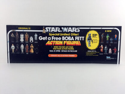 Reproduction Vintage Star Wars Free Boba Fett Figure shop store display 36" x 12" double sided