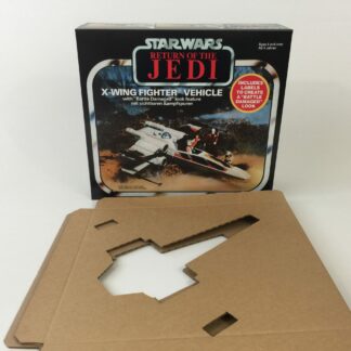 Replacement Vintage Star Wars The Return OF The Jedi Bi-Logo Battle Damaged X-Wing box and inserts