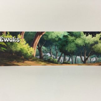 Vintage Star Wars Ewoks Animated Cartoon Series custom display backdrop to fit original grey mail away base or stand alone