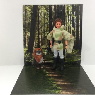 Vintage Star Wars The Return Of The Jedi Endor Forest custom backdrop display diorama for ikea detolf display cabinet