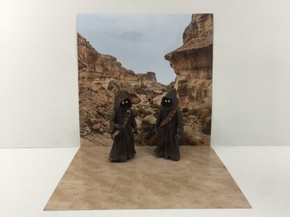 Vintage Star Wars Tatooine Desert custom backdrop display diorama for ikea detolf display cabinet