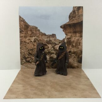 Vintage Star Wars Tatooine Desert custom backdrop display diorama for ikea detolf display cabinet