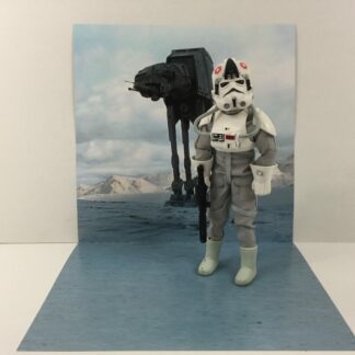 Vintage Star Wars The Empire Strikes Back Hoth AT-AT custom backdrop display diorama for ikea detolf display cabinet