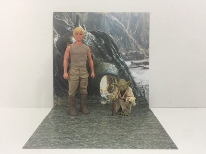 Vintage Star Wars The Empire Strikes Back Dagobah Yoda Hut custom backdrop display diorama for ikea detolf display cabinet