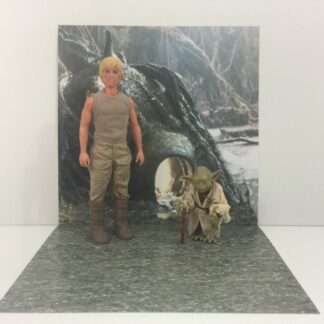 Vintage Star Wars The Empire Strikes Back Dagobah Yoda Hut custom backdrop display diorama for ikea detolf display cabinet