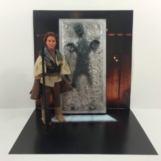 Vintage Star Wars The Return Of The Jedi Han In Carbonite custom backdrop display diorama for ikea detolf display cabinet